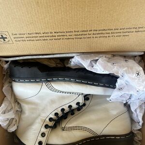 Dr. Martens White and Black Combat Boots